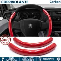 COPRIVOLANTE per PEUGEOT in FIBRA CARBONIO Rosso