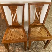 Due sedie legno e paglia di vienna