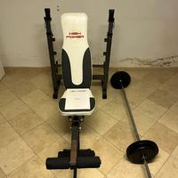Panca pesi regolabile + Bilanciere + 30kg pesi