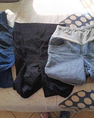 3 pantaloni premaman lunghi
