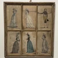 Stampe costumi moda antica x6 (1790-1798)