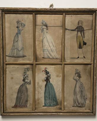 Stampe costumi moda antica x6 (1790-1798)