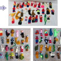 Lotto 90 pupazzi marionette dito guanti bomboniera