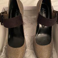 Scarpe da donna bronzo tacco scamosciato-misura 38