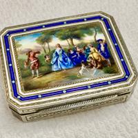 Scatola in argento 900 antica con smalti