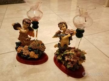 Coppia angioletti portacandela