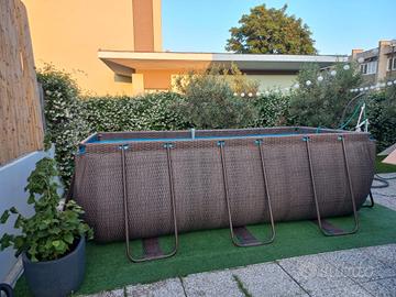Piscina Bestway rattan 4,12×2,01×1,22/pompa/telo 
