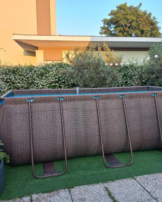 Piscina Bestway rattan 4,12×2,01×1,22/pompa/telo 