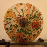 Orologio in vetro dipinto a mano