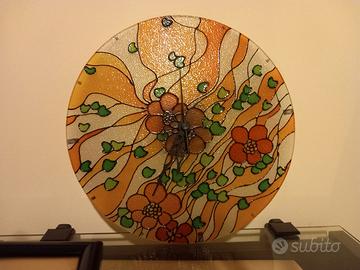 Orologio in vetro dipinto a mano