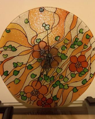 Orologio in vetro dipinto a mano