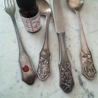 posate argentate antiche set da bambino 