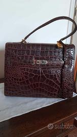 Borsa da donna in pelle (stampa coccodrillo)
