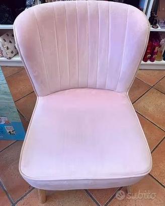 Poltroncine in velluto rosa mod. Sylvia