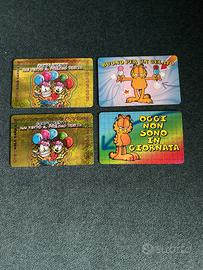 Garfield n.4 schede tessere cards sorpresine lotto