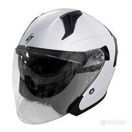 CASCO JET MOTO STORMER RUN BIANCO DOPPIA VISIERA