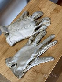 Guanti vintage vera pelle donna bianchi anni '90