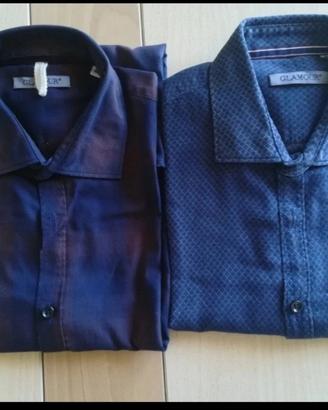 Set 2 camicia  lunga blu  Glamour Tg M cotone 