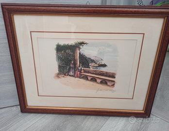 Acquerello anni 80 Fortunato Russo 