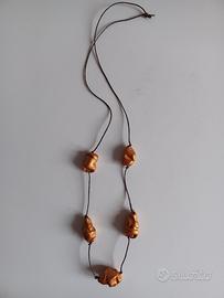 collana ceramica dorata
