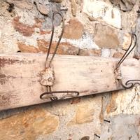 Appendiabiti Vintage Legno e Ferro - Rustico 71 cm