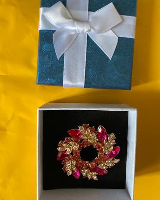 Spilla rosa con scatola nuova