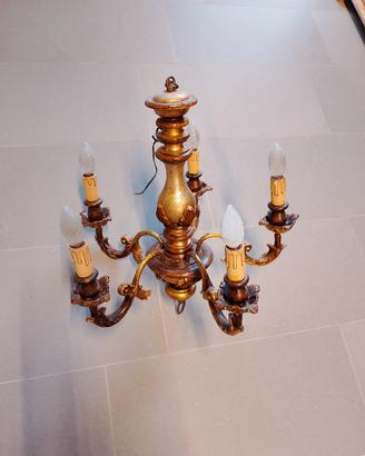 lampadario a candela dipinto a mano 