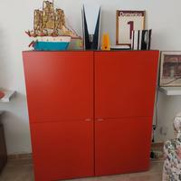 Mobile quattro ante Ikea Besta rosso