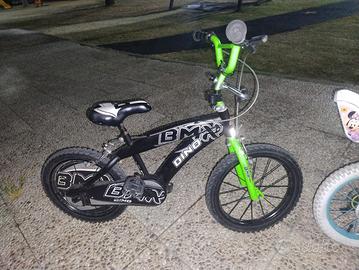 Bici Bambino Dino Bikes BMX 16" Verde e Nera