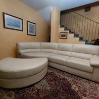 Divano 4 posti in pelle con isola