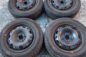 4 Cerchi VW 14" + Gomme 185/60 R14 invernali