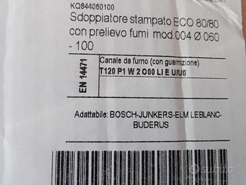 Sdoppiatore aria-fumi 60/100  80/80 Bosch Junkers