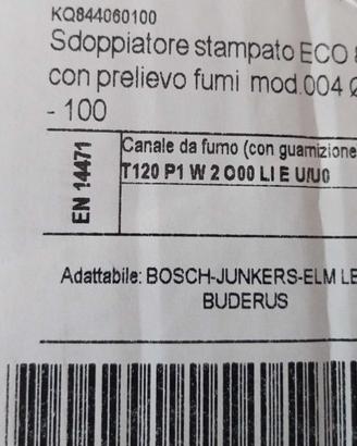 Sdoppiatore aria-fumi 60/100  80/80 Bosch Junkers