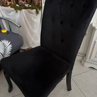 Set di 4 sedie eleganti in velluto nero