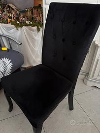 Set di 4 sedie eleganti in velluto nero