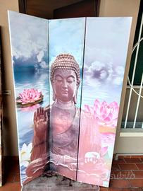 separé in tessuto intelaiato in legno