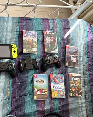 Nintendo switch uno consolle con joystick e giochi