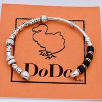 dodo cuff bracciale rigido granelli resina argento