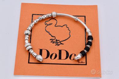 dodo cuff bracciale rigido granelli resina argento