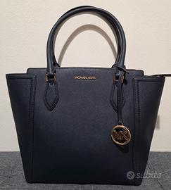 Borsa Michael Kors blu pelle saffiano 38x27