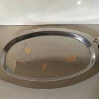 Vassoio acciaio inox 18/10 e oro 24KT