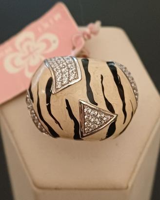 Anello donna a fascia con smalti a fuoco