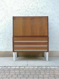 Mobiletto vintage con ribalta anni 60 in teak 