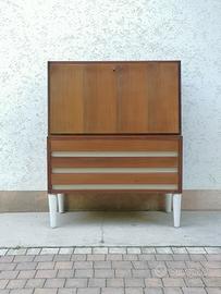 Mobiletto vintage con ribalta anni 60 in teak 