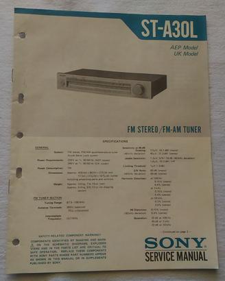 ST-A30L MANUALE DI SERVIZIO ORIGINALE SONY