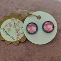 orecchini Sakura acciaio inox e vetro resina 