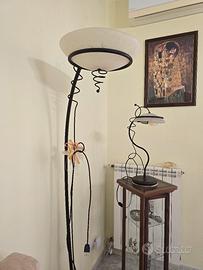 piantana e lume in ferro battuto