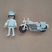 Playmobil color poliziotto in moto RARO