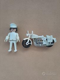 Playmobil color poliziotto in moto RARO