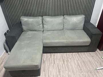 Divano letto con penisola contenitore